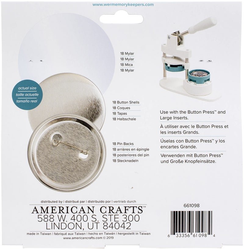 We R Memory Keepers Button Press Refill Pack 18/Pkg-Large (58mm) - Image 3
